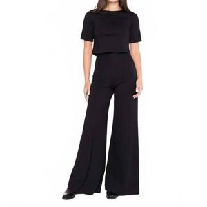 NEW RIPLEY RADER ponte knit wide leg pant in black